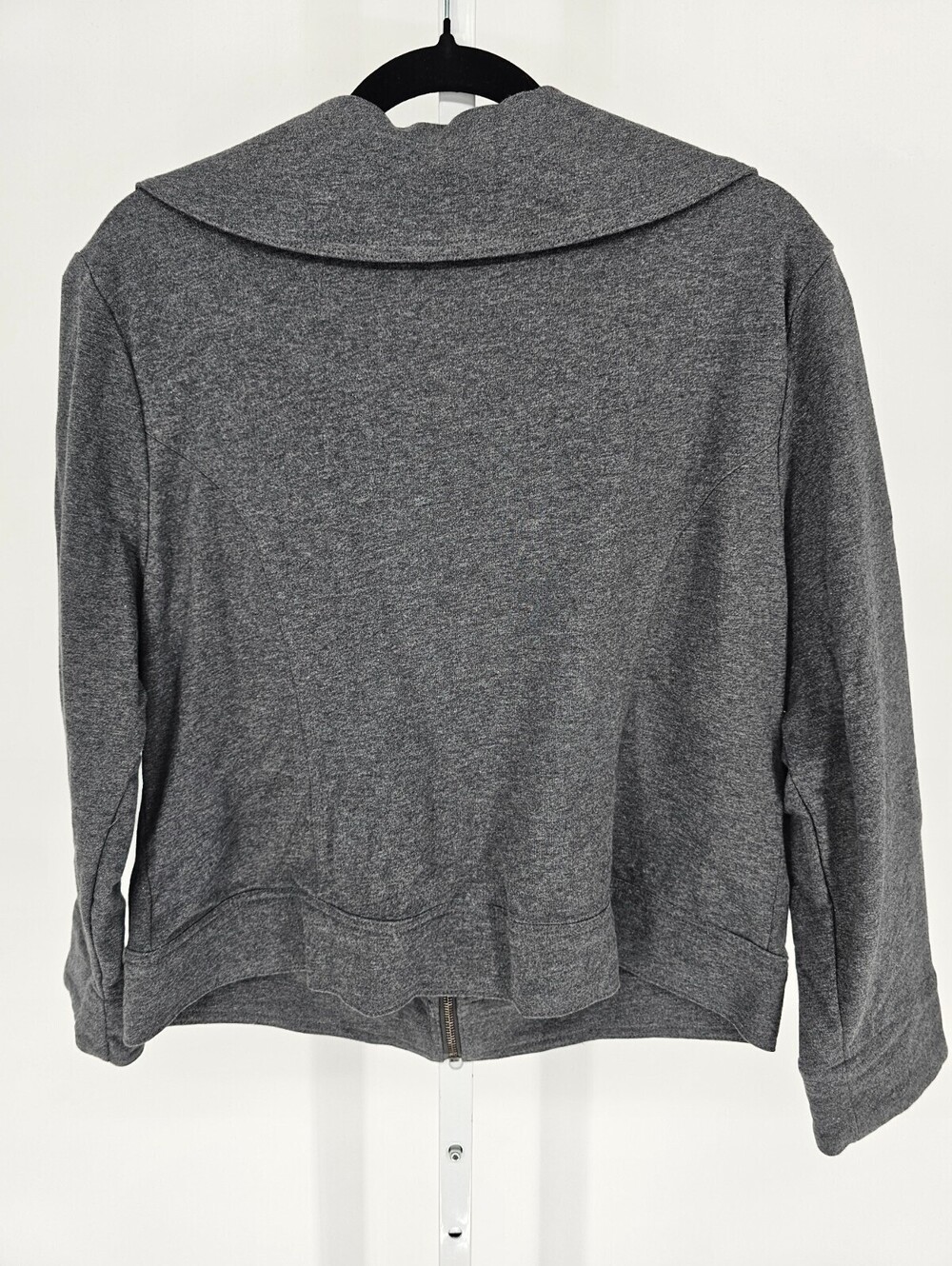 Fluent Life Womens Sz XL Wide Collar Zip Up Jacket Gray Formal - Picture 4 of 4